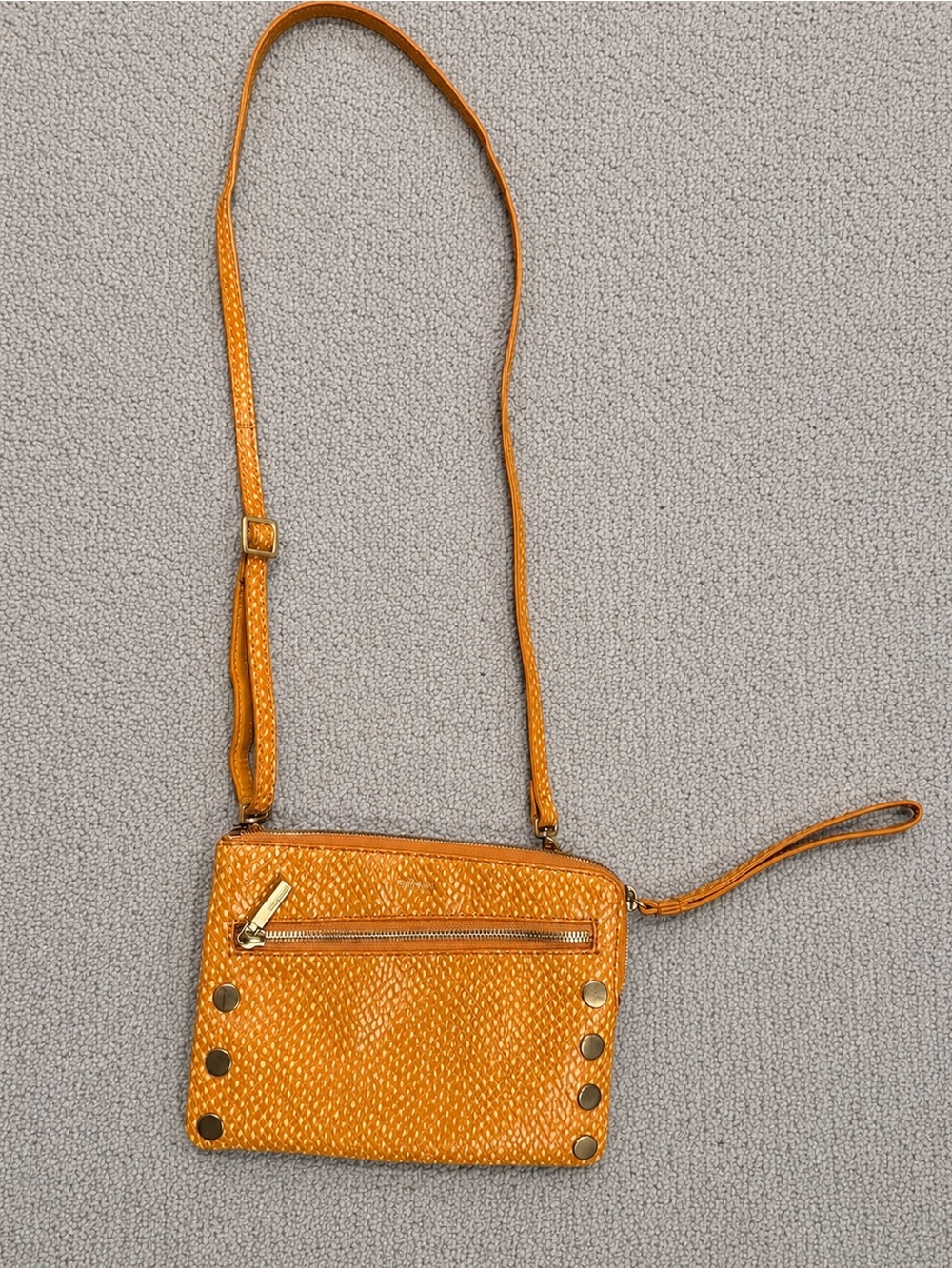 Hammitt Nash Sml Apricot Tan Snake Leather Crossbody / Wristlet